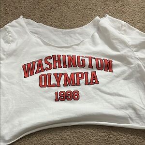 Washington Olympia 1998 White Crop Top